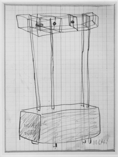 Disegno per scultura n. 7 – Progetto per scultura “Autoritratto” / Drawing for Sculpture No. 7 – Project for Sculpture “Self-Portrait”